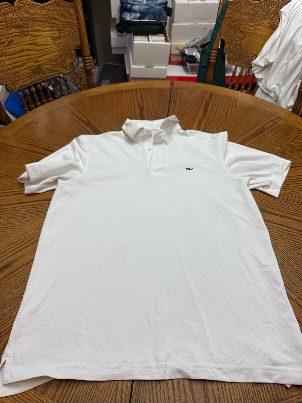 Vineyard Vines Performance  White Men's Polo